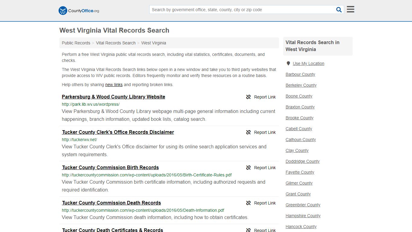 Vital Records Search - West Virginia (Birth, Death ...